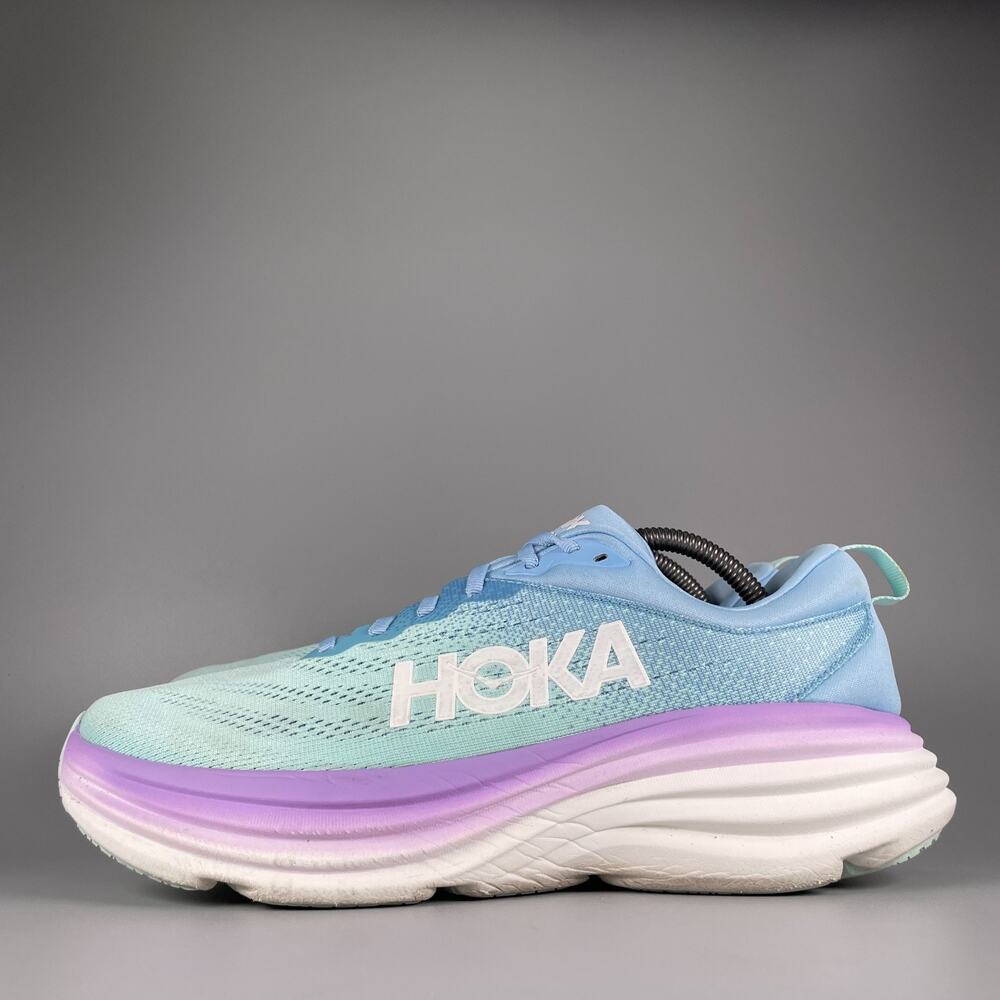 Women's 11 Men's 9.5 Hoka One One Bondi 8 Airy Blue Sunlit Ocean Running Sneaker